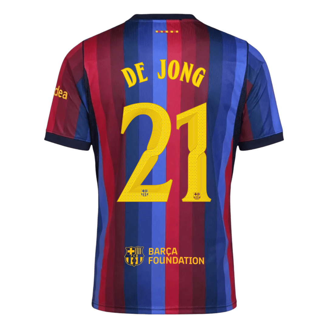 Barcelona 2026/27 Home Soccer Jersey - DE JONG #21 – UCL