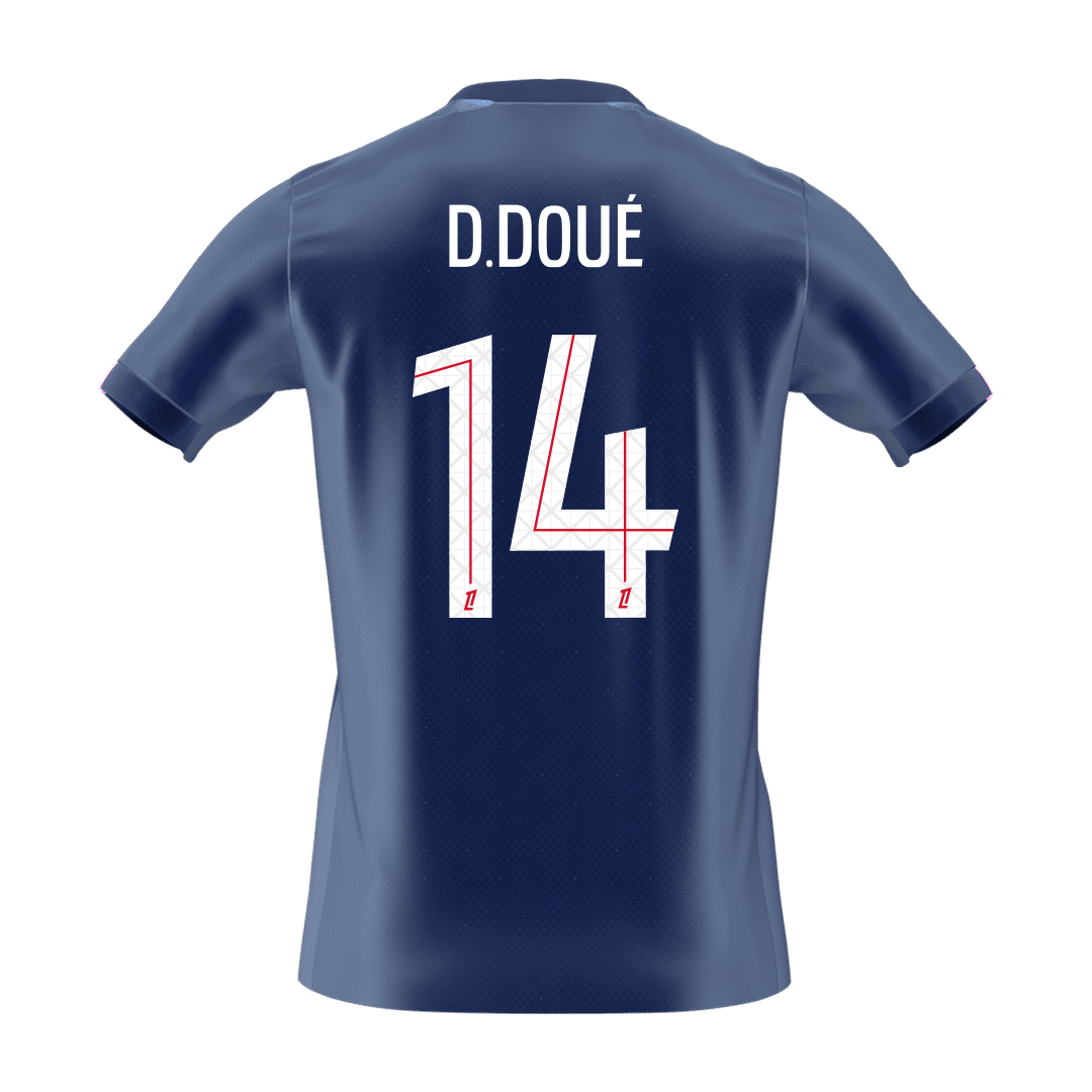 PSG 2025/26 Home Soccer Jersey - D.DOUÉ #14