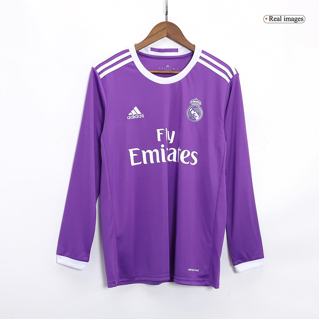 Retro KROOS #8 Men's Real Madrid 2016/17 Away Long Sleeve Soccer Jersey