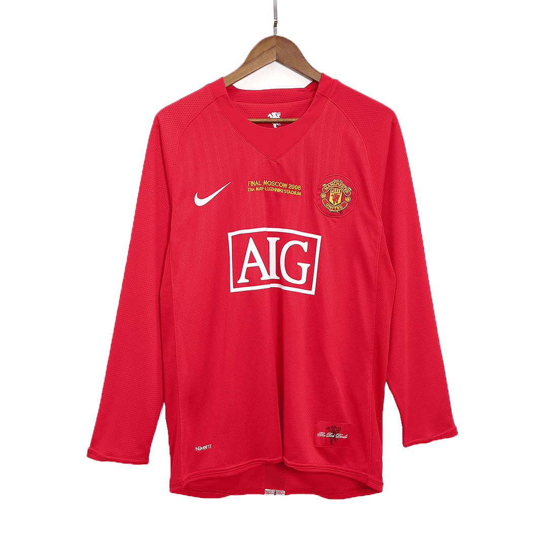Manchester United 2007/08 Retro Long Sleeve Home Soccer Jersey - RONALDO #7 – UCL Final