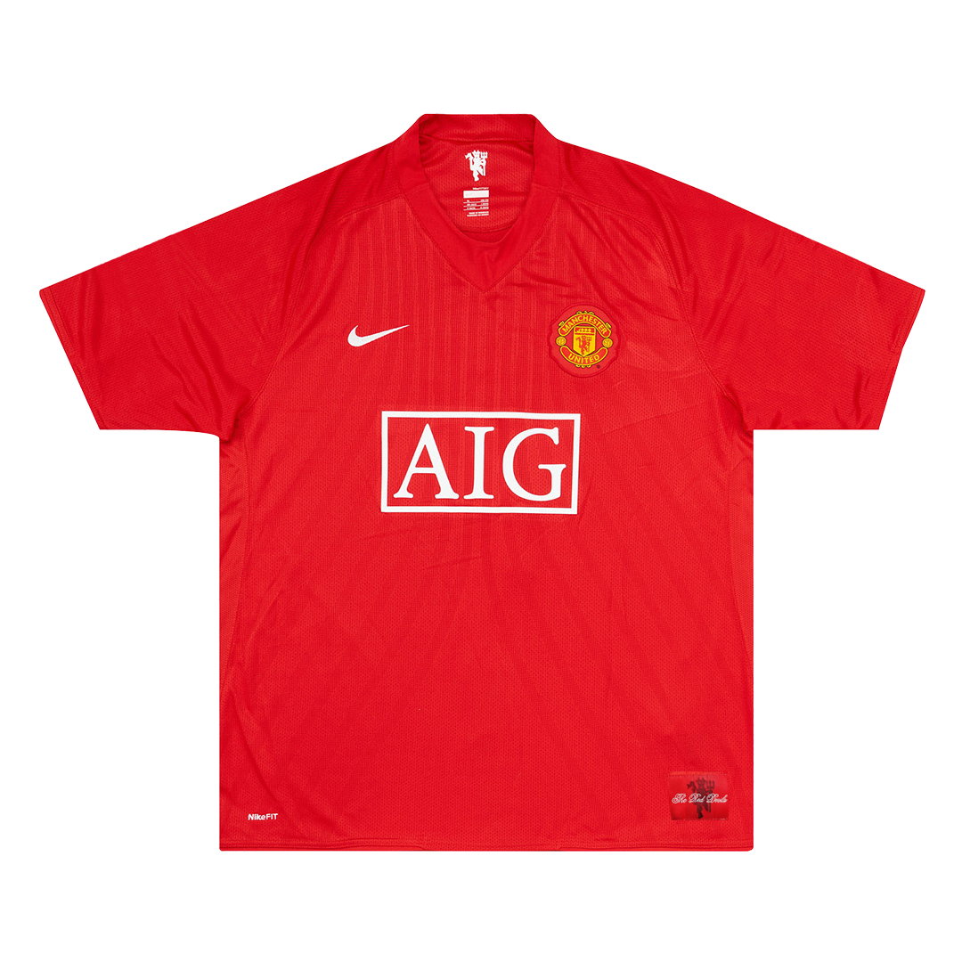 Retro SCHOLES #18 Men's Manchester United 2007/08 Home Soccer Jersey