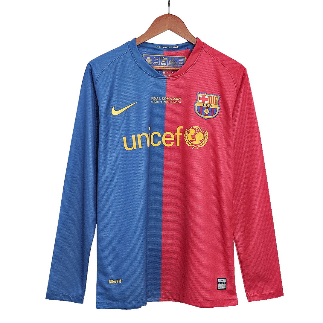 Barcelona 2008/09 Retro Long Sleeve Home Soccer Jersey - ETO'O #9 – UCL Final
