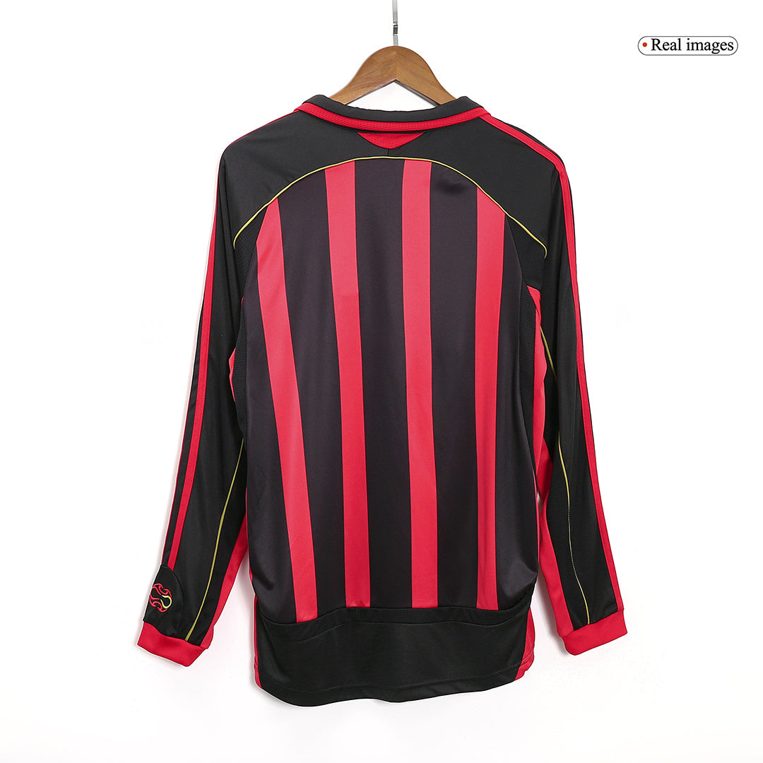 AC Milan 2006/07 Retro Long Sleeve Home Soccer Jersey