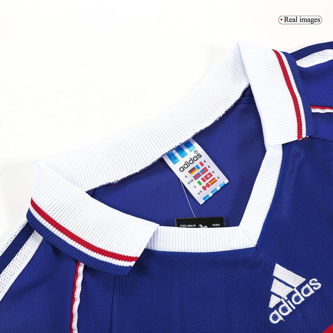 France World Cup 1998 Retro Home Soccer Jersey - ZIDANE #10