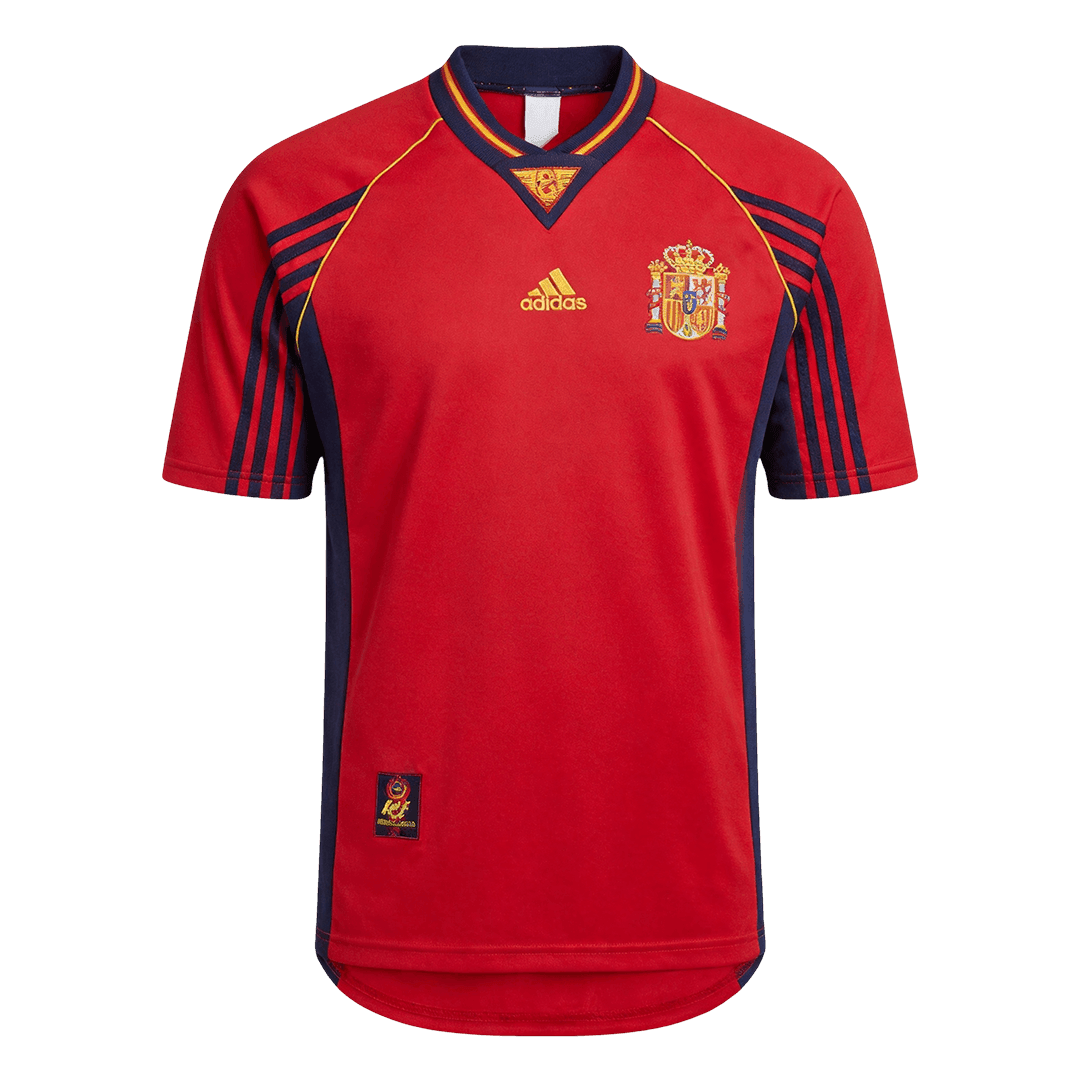 Spain 1998 Retro Home Soccer Jersey