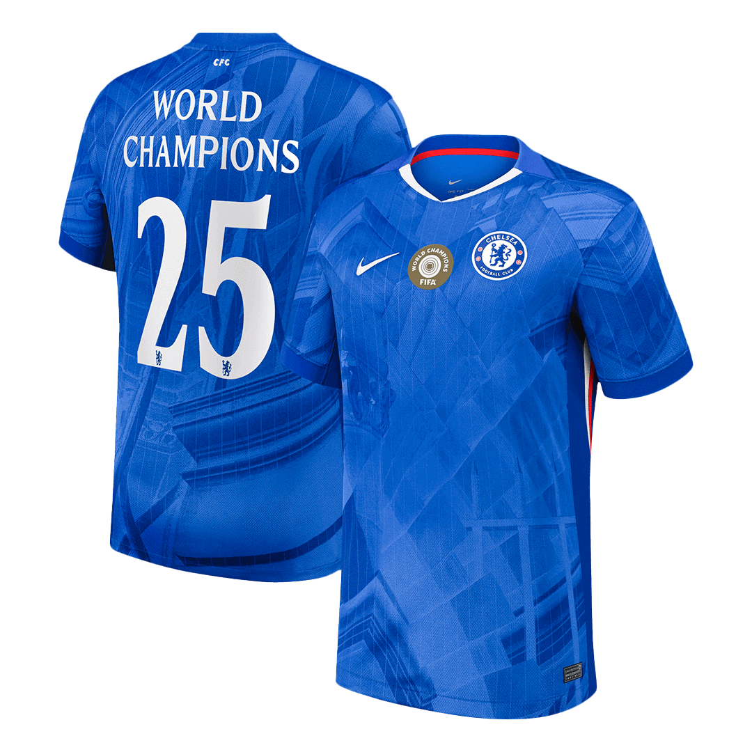 Chelsea 2025/26 Home Soccer Jersey - WORLD CHAMPIONS #25 - with chest badge