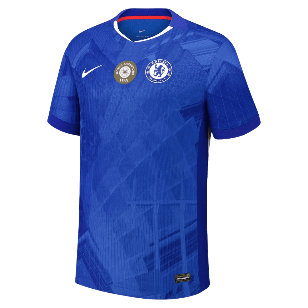 Chelsea 2025/26 Home Soccer Jersey - WORLD CHAMPIONS #25 - with chest badge (Player Edition)