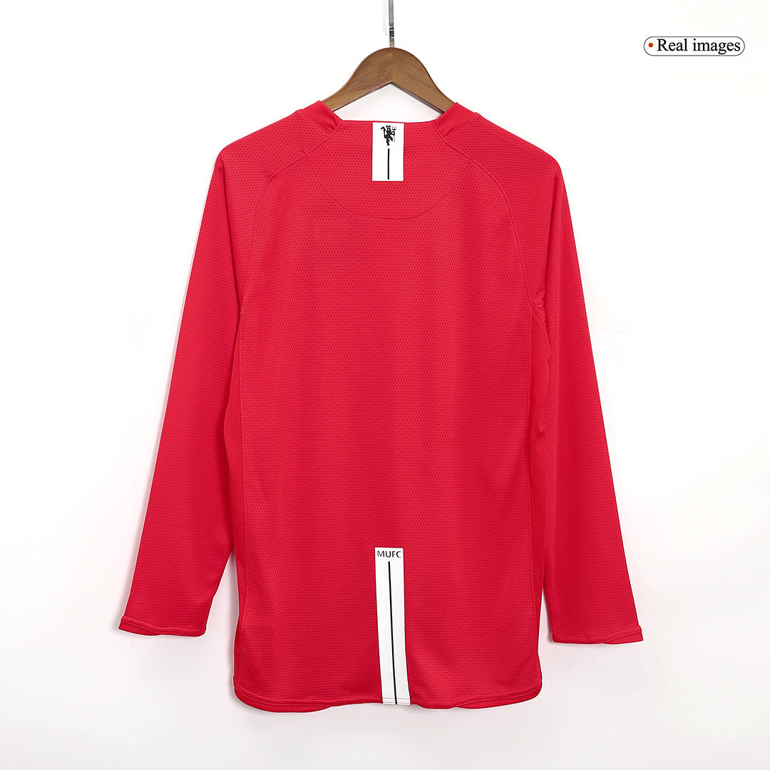 Manchester United 2007/08 Retro Long Sleeve Home Soccer Jersey