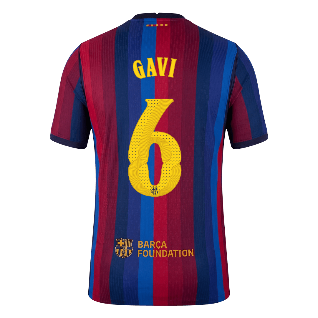 Barcelona 2026/27 Home Soccer Jersey - GAVI #6 – UCL (Player Edition)