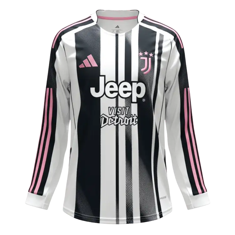 Men's Juventus 2025/26 Home Long Sleeve Soccer Jersey