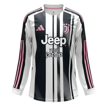Men's Juventus 2025/26 Home Long Sleeve Soccer Jersey