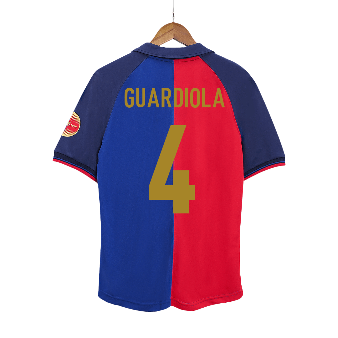 Retro GUARDIOLA #4 Men's Barcelona 1999/00 Home Soccer Jersey