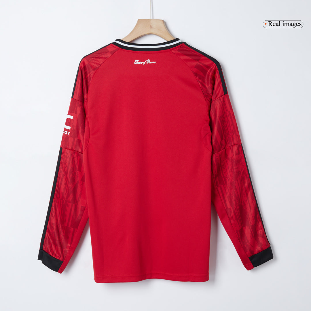 Men's Manchester United 2025/26 Home Long Sleeve Soccer Jersey