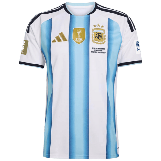 Men's Argentina World Cup 2026 Player Version Home Soccer Jersey - Final Match Edition (With Patches)