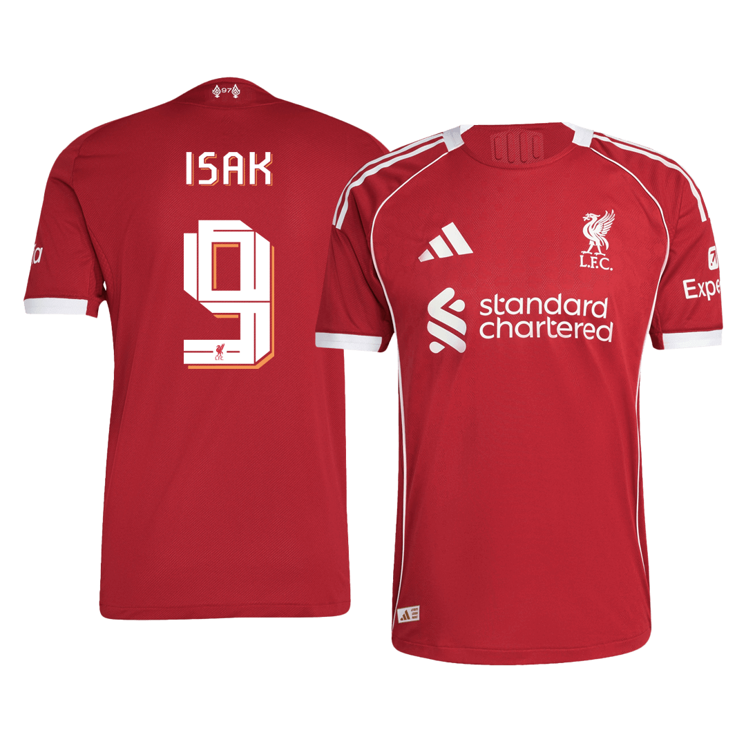 ISAK #9 Men's Liverpool UCL 2025/26 Player Version Home Soccer Jersey - Slim Fit