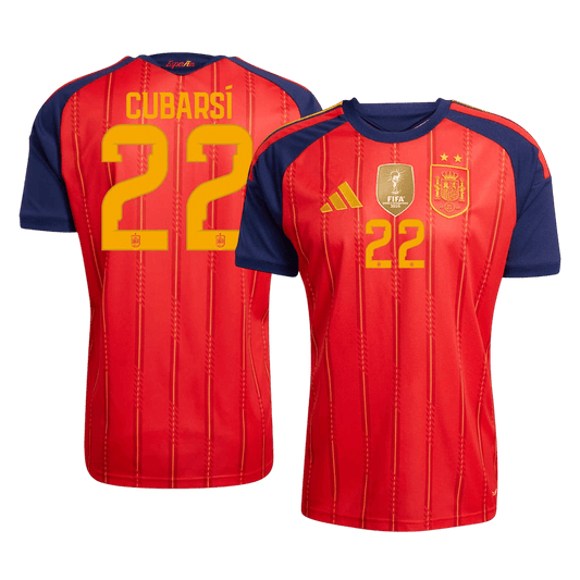 Spain World Cup 2026 Home Soccer Jersey - CUBARSÍ #22 - Champion Edition
