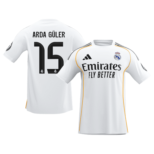 Real Madrid 2025/26 Home Soccer Jersey - ARDA GÜLER #15