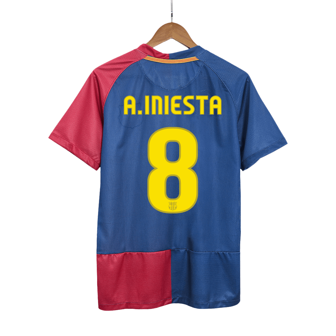 Barcelona 2008/09 Retro Home Soccer Jersey - A.INIESTA #8 – UCL Final