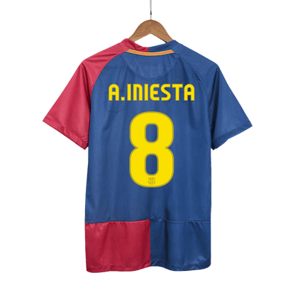 Barcelona 2008/09 Retro Home Soccer Jersey - A.INIESTA #8 – UCL Final