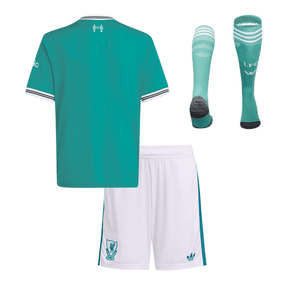Kids Liverpool 2025/26 Third Away Soccer Full Kit