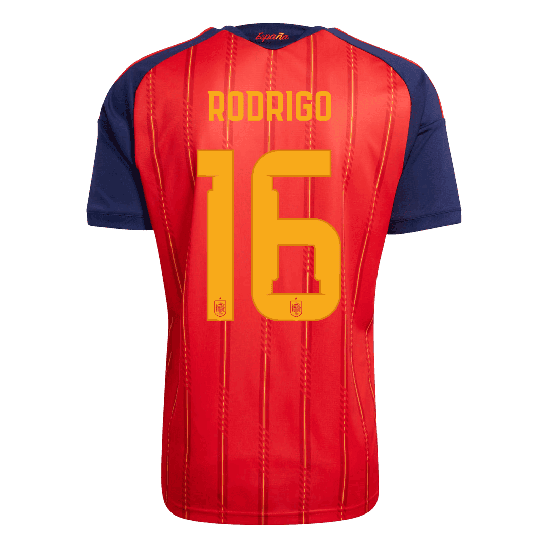 RODRIGO #16 Men's Spain World Cup 2026 Champion Edition Home Soccer Jersey