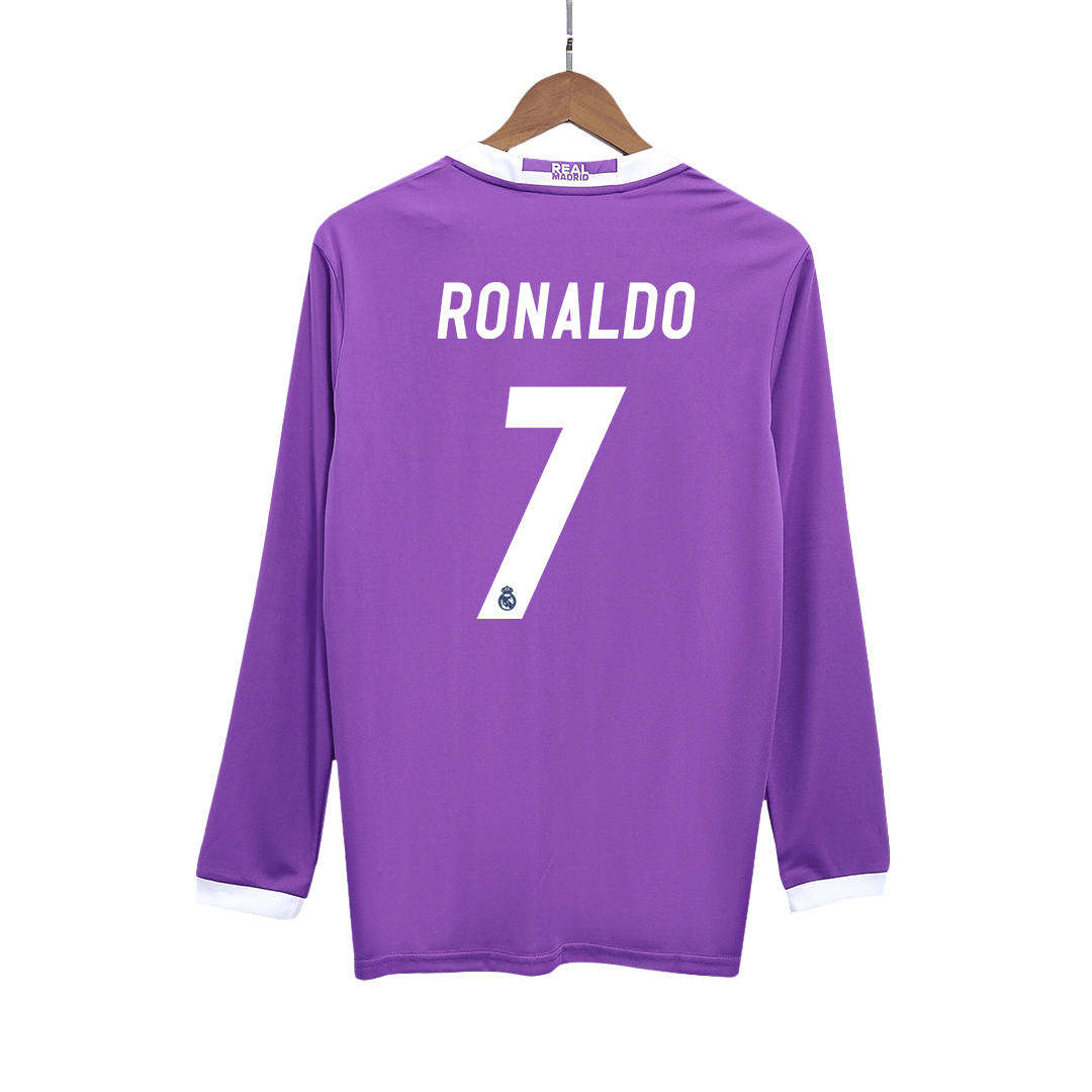Real Madrid 2016/17 Retro Long Sleeve Away Soccer Jersey - RONALDO #7