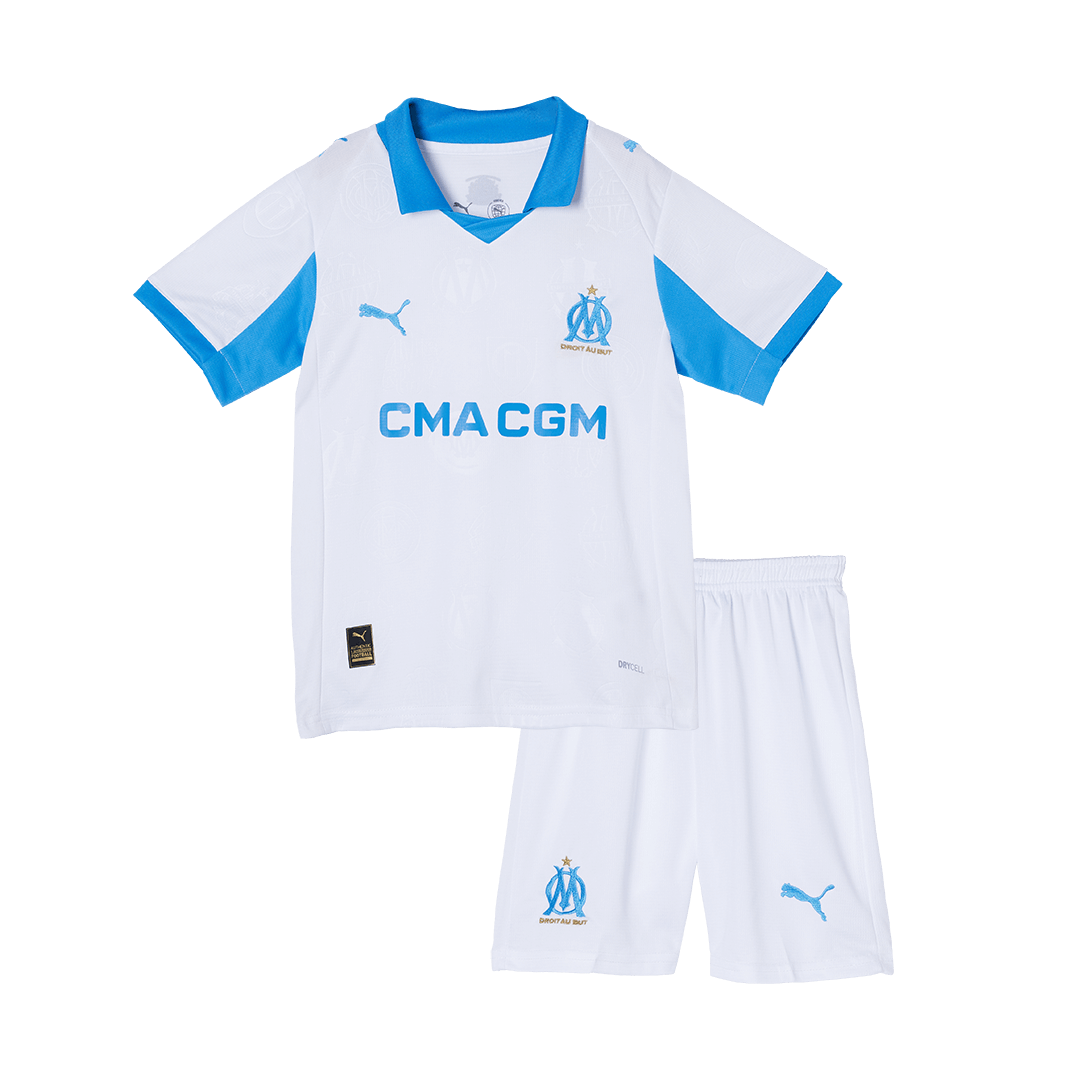 Kids Marseille 2025/26 Home Soccer Kit