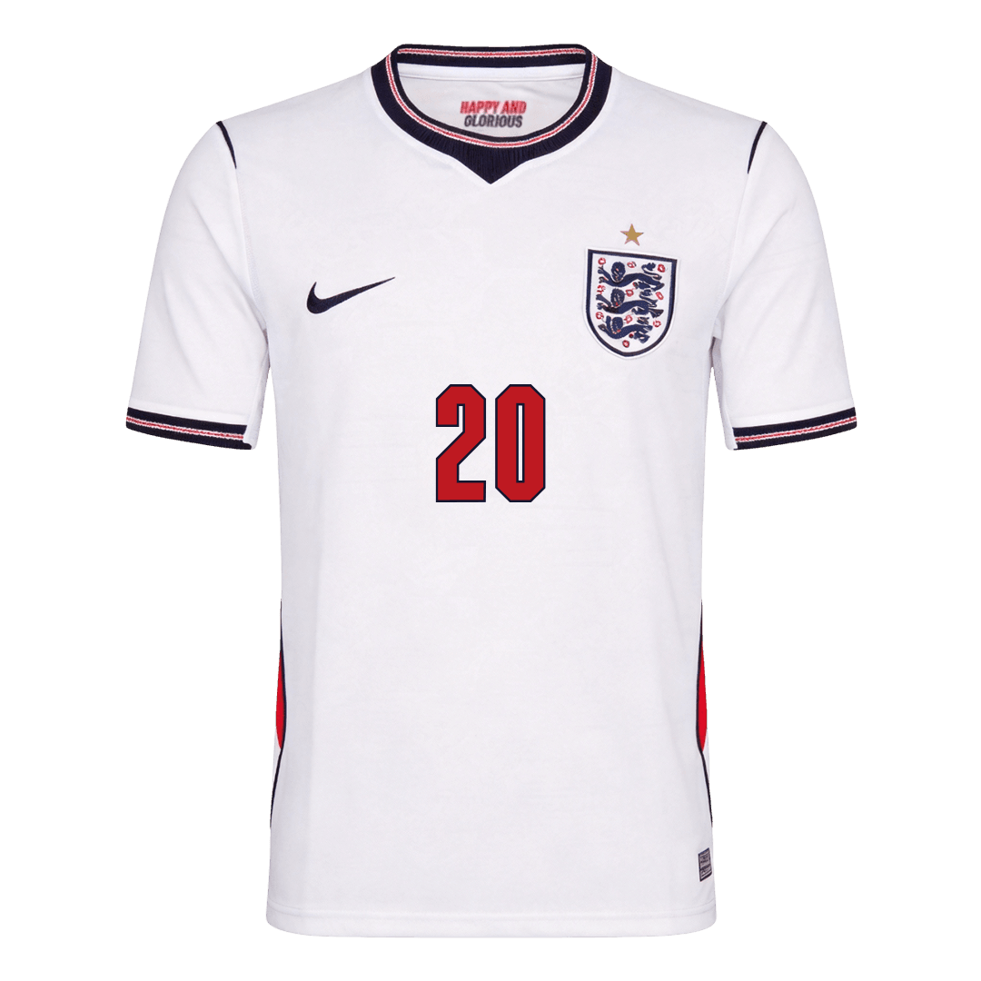 PALMER #20 Men's England World Cup 2026 Home Soccer Jersey