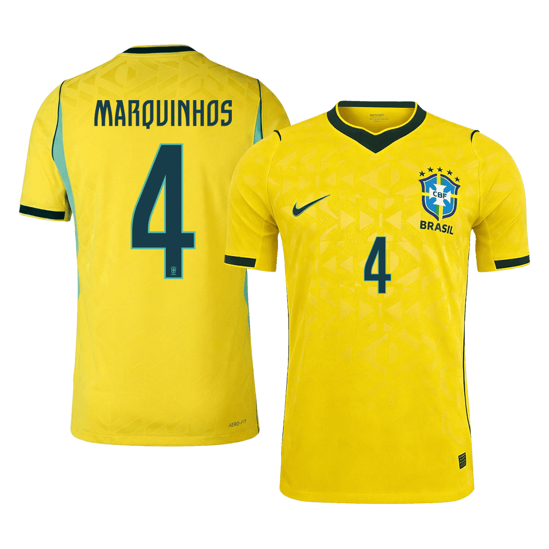 Brazil World Cup 2026 Home Soccer Jersey - MARQUINHOS #4 (Player Edition)