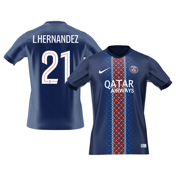 L.HERNANDEZ #21 Men's PSG 2025/26 Home Soccer Jersey [PREMIUM]
