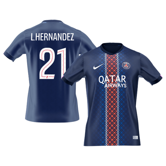 L.HERNANDEZ #21 Men's PSG 2025/26 Home Soccer Jersey [PREMIUM]
