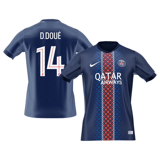 D.DOUÉ #14 Men's PSG 2025/26 Home Soccer Jersey [PREMIUM]