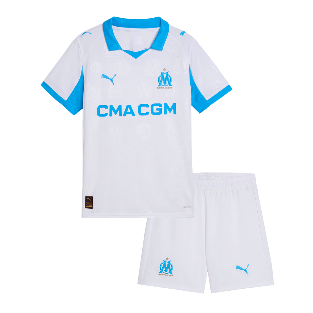 Kids Marseille 2025/26 Home Soccer Kit