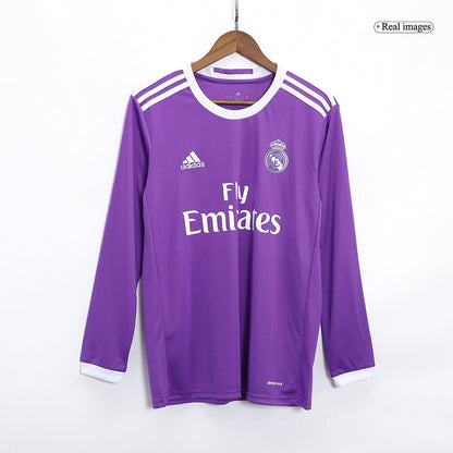 Retro KROOS #8 Men's Real Madrid 2016/17 Away Long Sleeve Soccer Jersey