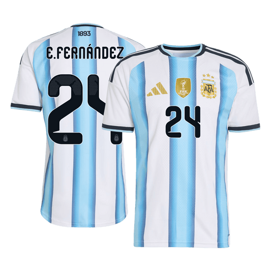 E. FERNÁNDEZ #24 Men's Argentina World Cup 2026 Player Version Home Soccer Jersey - Slim Fit