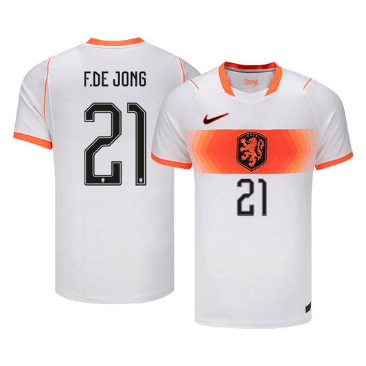 F.DE JONG #21 Men's Netherlands World Cup 2026 Away Soccer Jersey