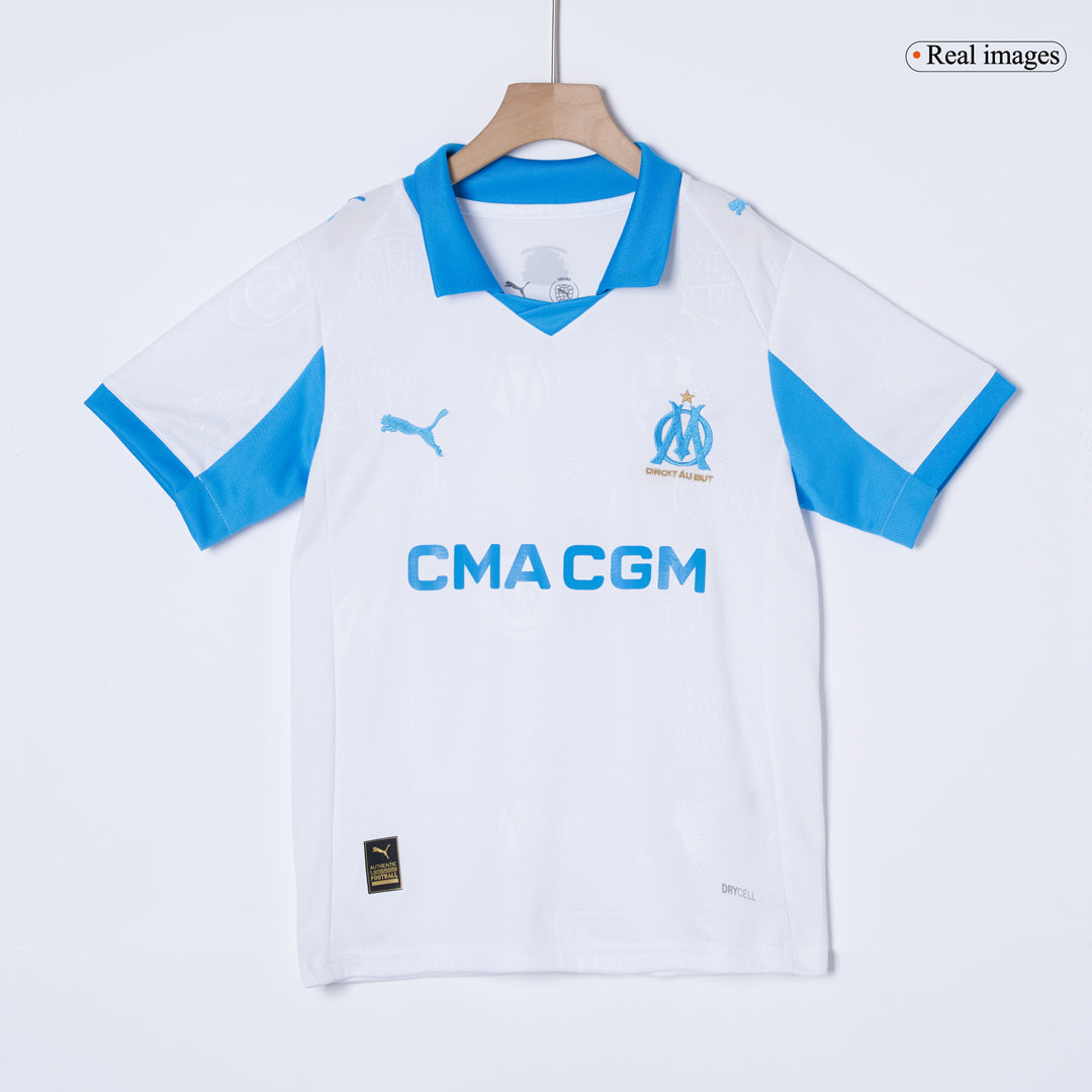 Kids Marseille 2025/26 Home Soccer Kit