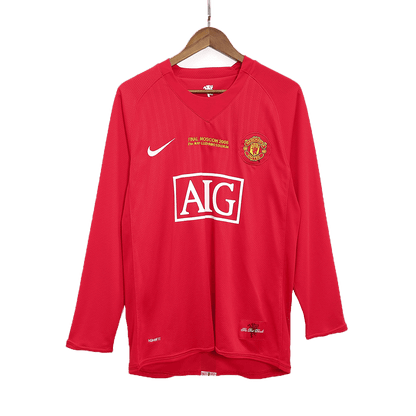 Manchester United 2007/08 Retro Long Sleeve Home Soccer Jersey - RONALDO #7 – UCL Final