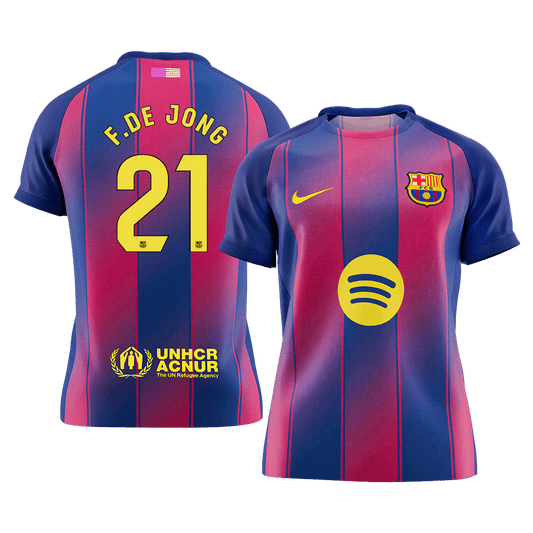 Barcelona 2025/26 Home Soccer Jersey - F.DE JONG #21