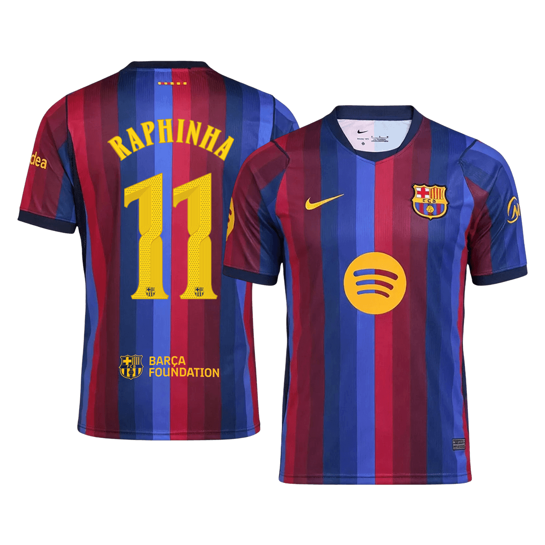 Barcelona 2026/27 Home Soccer Jersey - RAPHINHA #11 – UCL