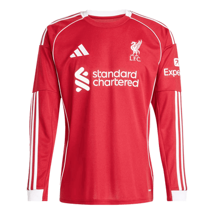 Men's Liverpool 2025/26 Home Long Sleeve Soccer Jersey