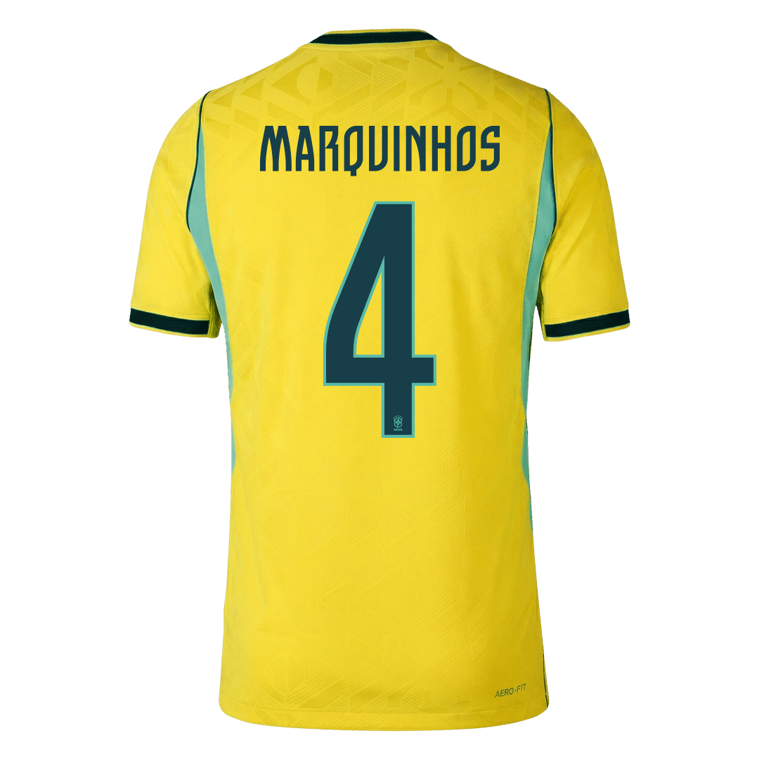 Brazil World Cup 2026 Home Soccer Jersey - MARQUINHOS #4 (Player Edition)