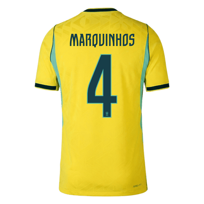 Brazil World Cup 2026 Home Soccer Jersey - MARQUINHOS #4 (Player Edition)