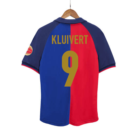 Barcelona 1999/00 Retro Home Soccer Jersey - KLUIVERT #9 - 100th Anniversary