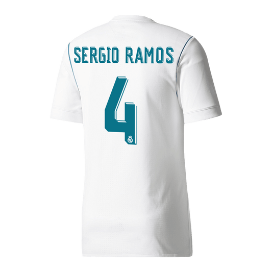 Retro SERGIO RAMOS #4 Men's Real Madrid 2017/18 Home Soccer Jersey