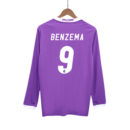 Real Madrid 2016/17 Retro Long Sleeve Away Soccer Jersey - BENZEMA #9