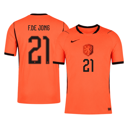 F.DE JONG #21 Men's Netherlands World Cup 2026 Player Version Home Soccer Jersey - Slim Fit