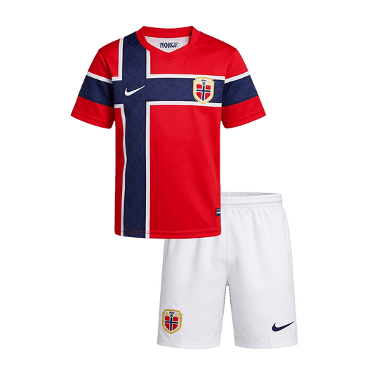 Kid's Norway World Cup 2026 Home Soccer Jersey Kit