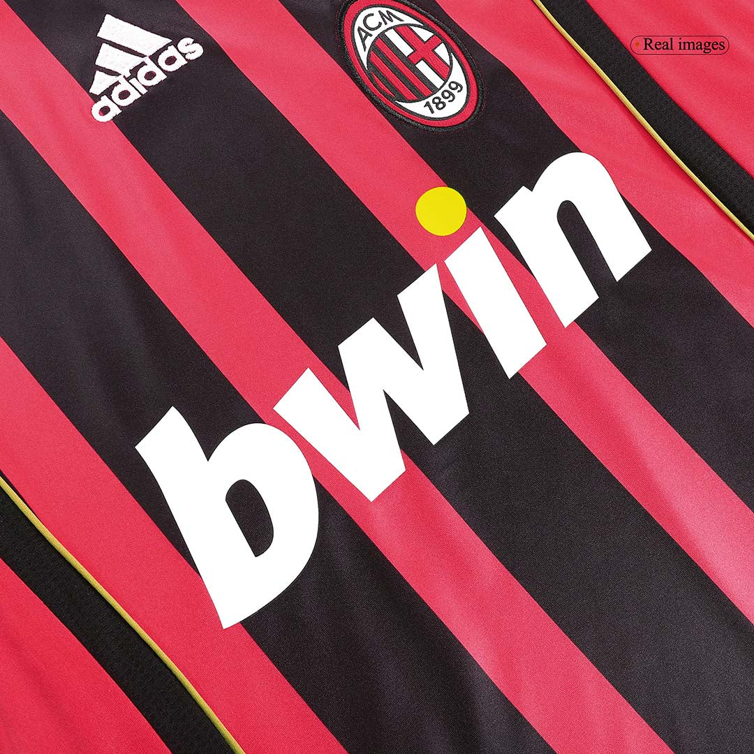 AC Milan 2006/07 Retro Long Sleeve Home Soccer Jersey - MALDINI #3