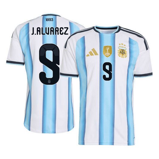 Argentina World Cup 2026 Home Soccer Jersey - J. ALVAREZ #9 (Player Edition)
